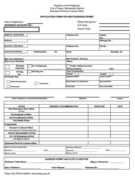 business permit application.